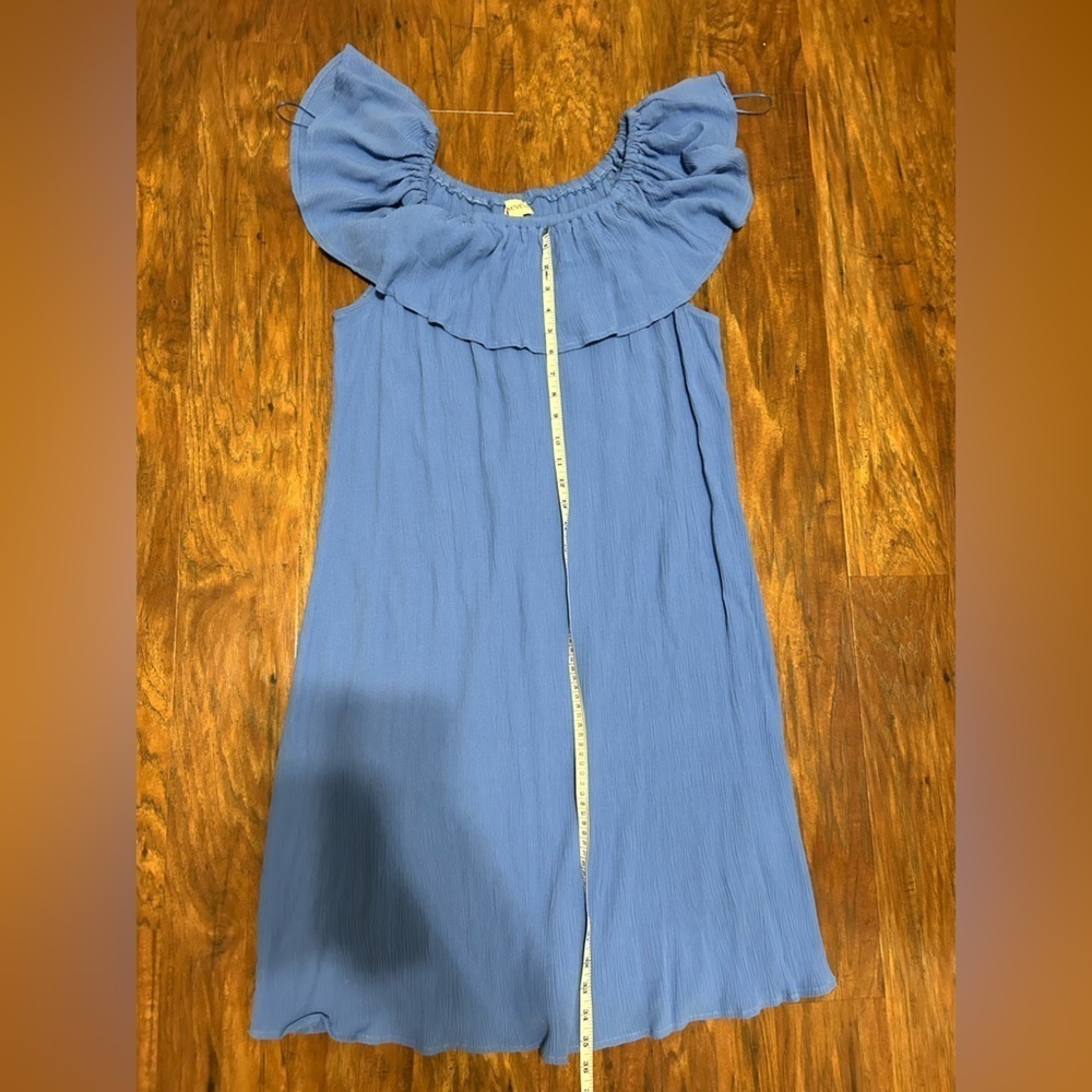 Women’s Knee-length Beach Cover-up Off The Shoulder Lite Blue Summer - Picture 2 of 4